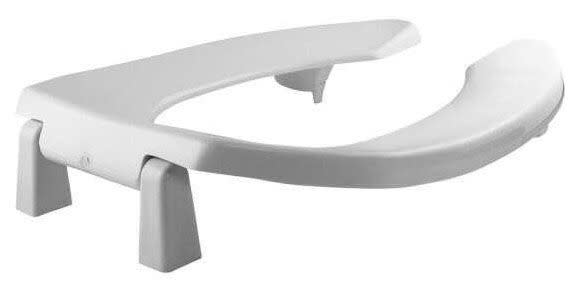 2L2155T-000 MEDIC-AID® 14-1/2" x 18-9/16" x 3-5/16", White, Plastic, Elongated, Open Front, Heavy Duty Toilet Seat without Cover