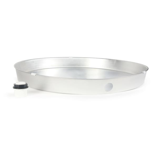 20840 22" Aluminum Water Heater Drain Pan Short w/PVC Fitting (E/F) 20810