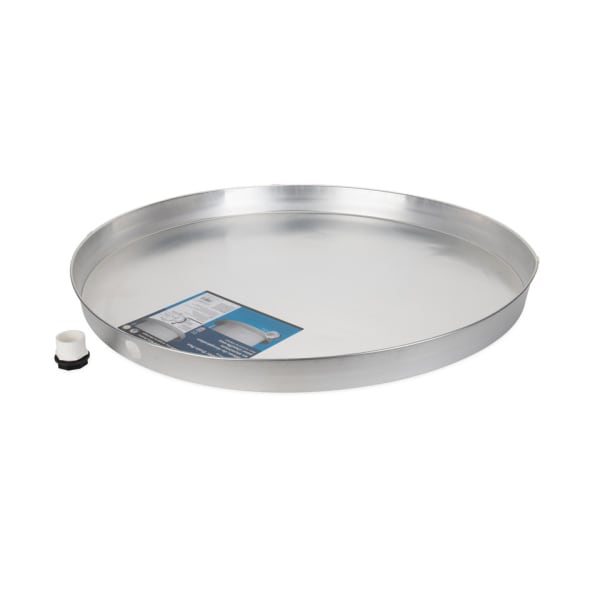 20860 30" Aluminum Water Heater Drain Pan Short w/PVC Fitting (E/F) 20810