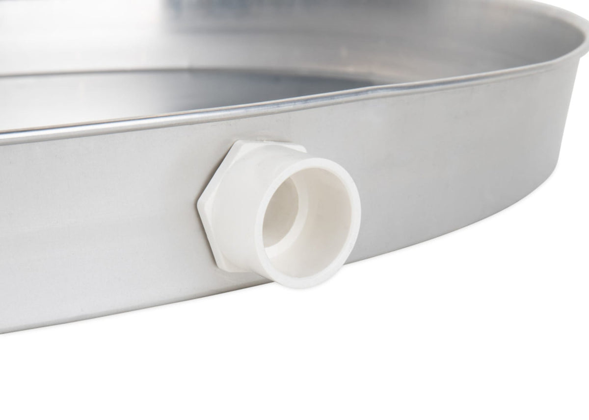 20800 20" Aluminum Water Heater Drain Pan with PVC Fitting