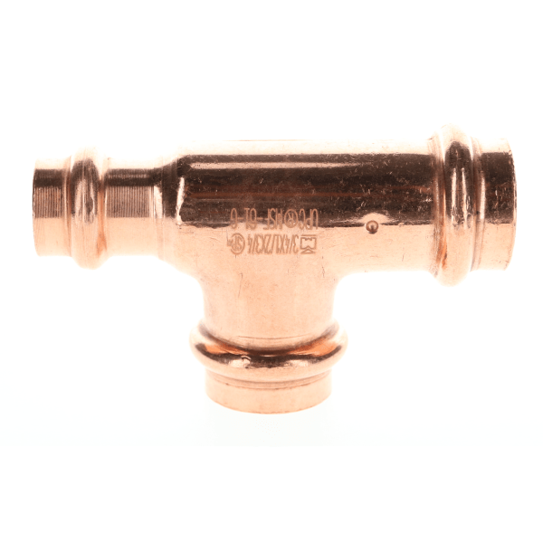 PF 04041 3/4" x 1/2" x 3/4" Copper Press Fittings - Tee P x P x P