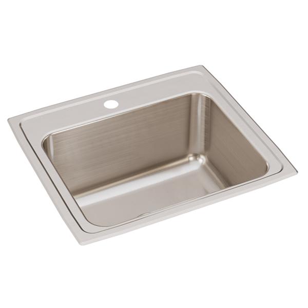 DLR2219101 Lustertone Classic Stainless Steel 22" x 19-1/2" x 10-1/8" 1-Hole Single Bowl Drop-In Sink