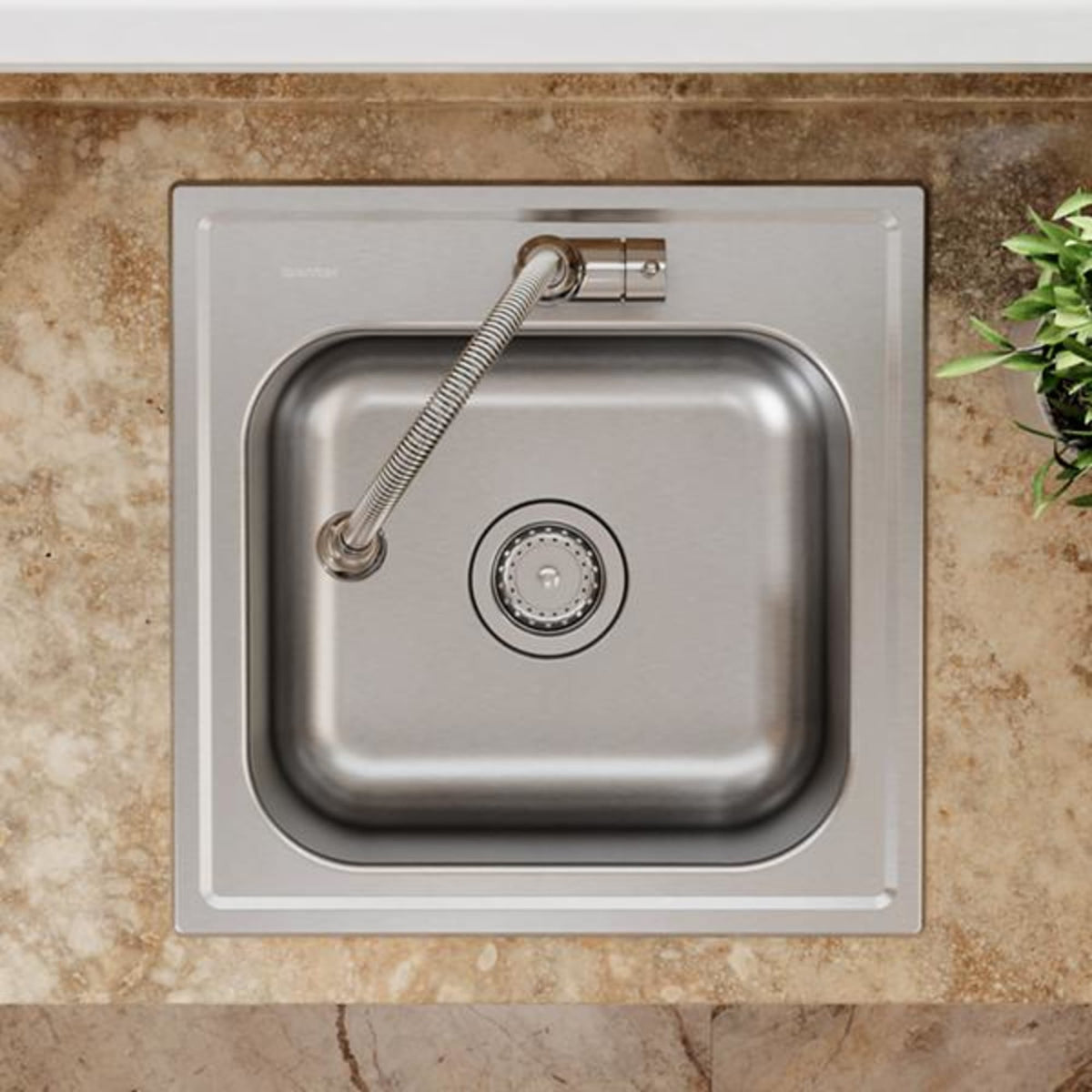 DPC12020101 Stainless Steel 20" x 20" x 10-1/8" 1-Hole Single Bowl Drop-In Laundry Sink