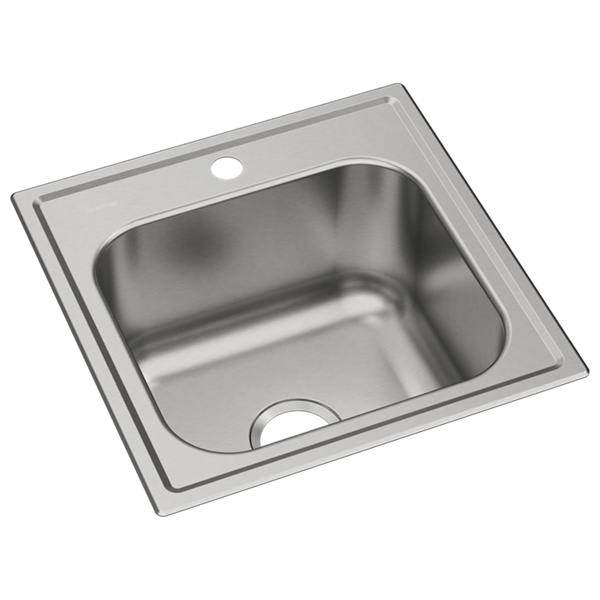 DPC12020101 Stainless Steel 20" x 20" x 10-1/8" 1-Hole Single Bowl Drop-In Laundry Sink