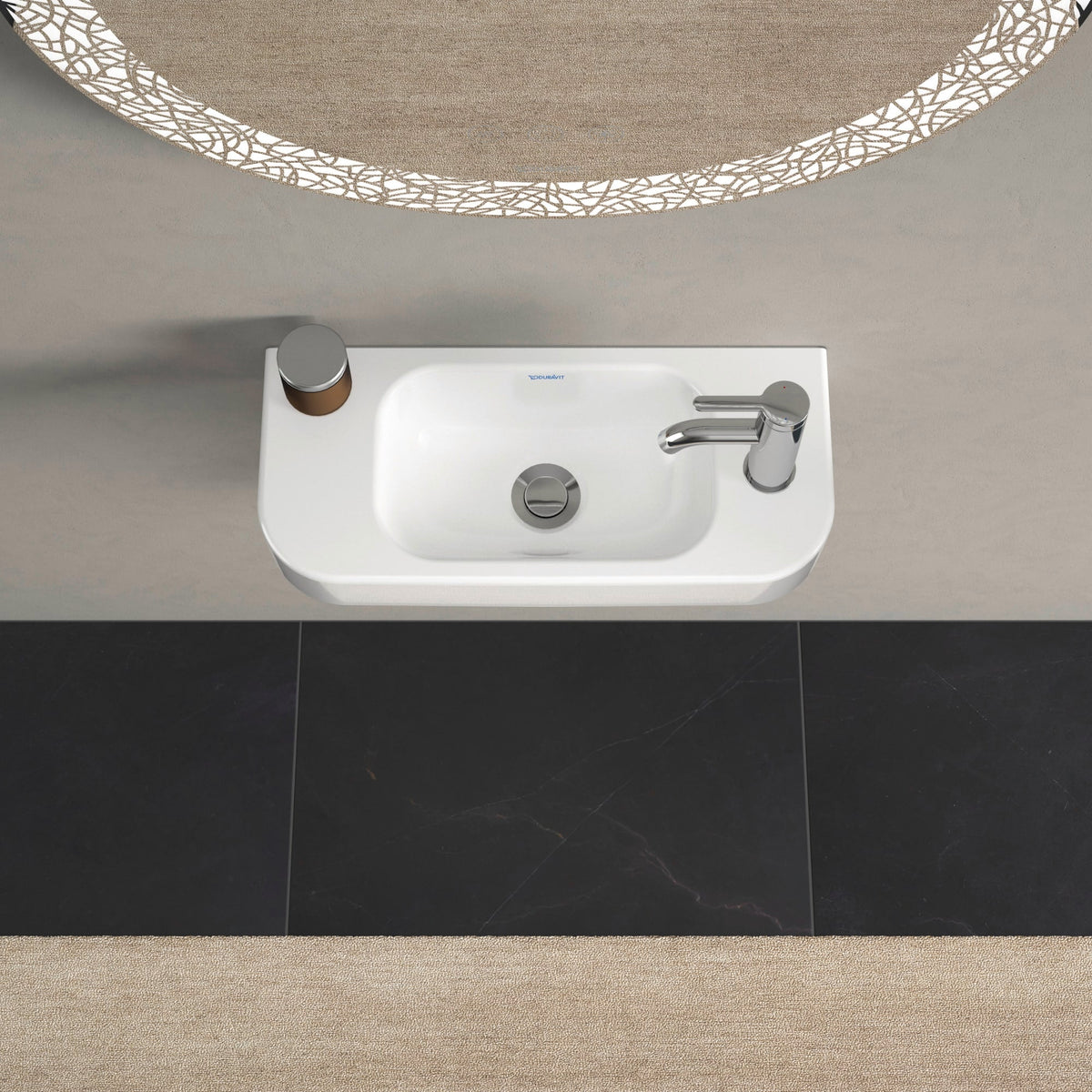 0711500008 Happy D.2 19 5/8" Rectangular Wall Mounted Sink in White with Single Faucet Hole