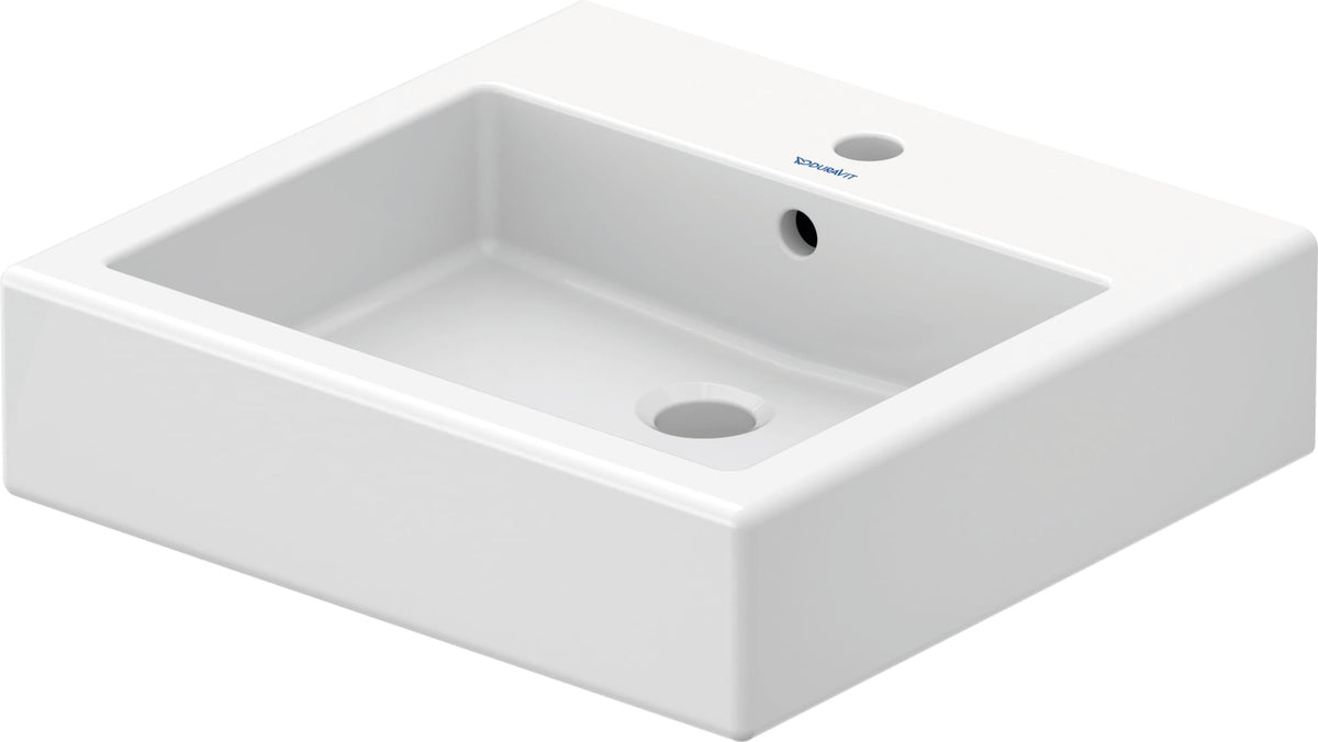 0454500000 Vero 19 5/8" Rectangular Wall Mounted Sink in White with Single Faucet Hole and with Overflow