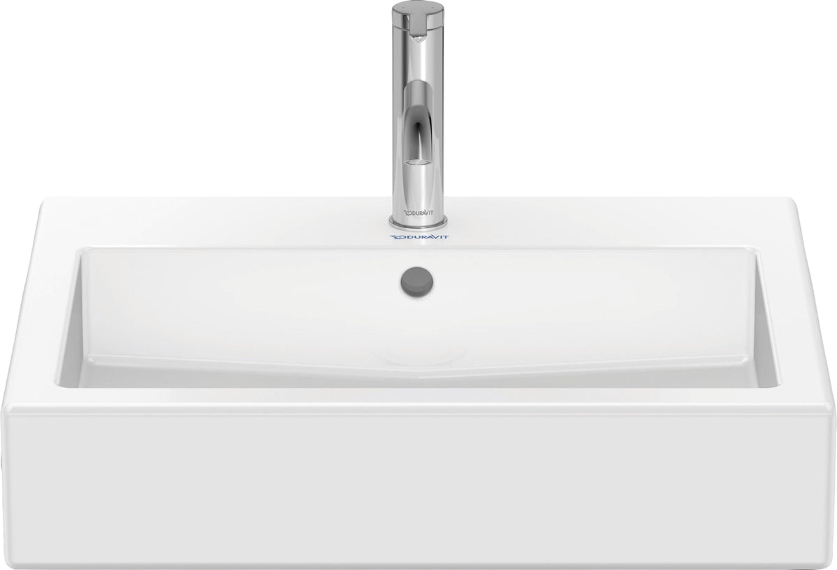 0454600027 Vero 23 5/8" Rectangular Wall Mounted Sink in White with Single Faucet Hole and with Overflow