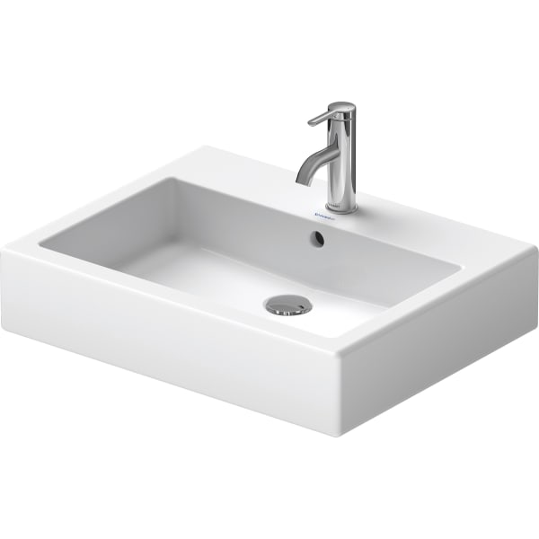 0454600027 Vero 23 5/8" Rectangular Wall Mounted Sink in White with Single Faucet Hole and with Overflow