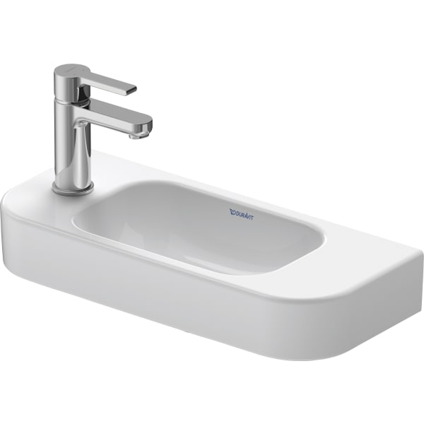 0711500008 Happy D.2 19 5/8" Rectangular Wall Mounted Sink in White with Single Faucet Hole