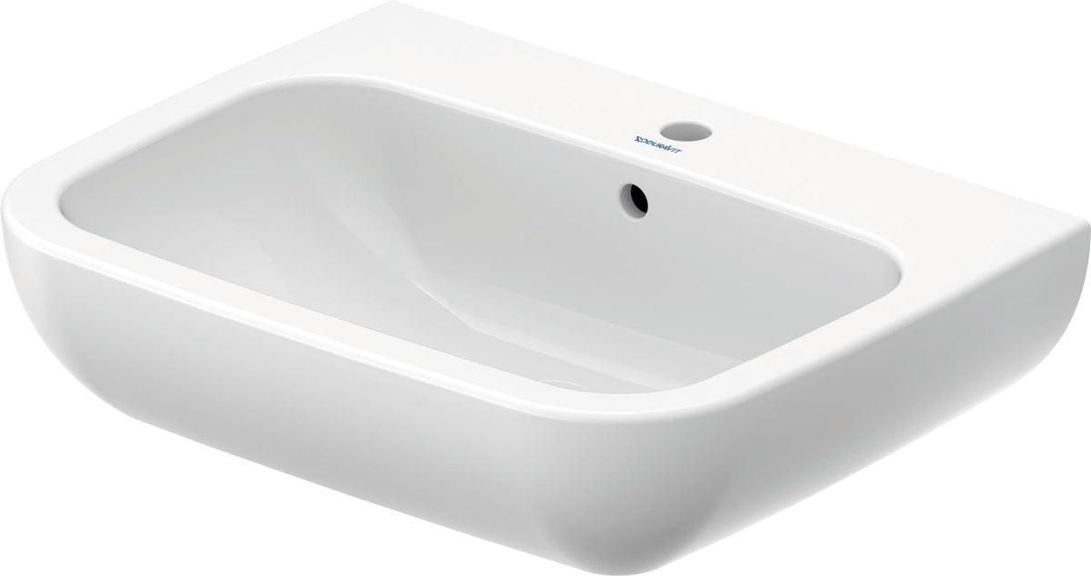 23106500002 D-Code 25 5/8" Rectangular Wall Mounted Sink in White with Single Faucet Hole and with Overflow