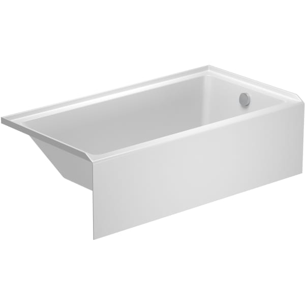 700655000000090 No.1 60" x 32" Rectangular Alcove Bathtub in White Acrylic with Right Drain, Drain Sold Separately, ADA Compliant