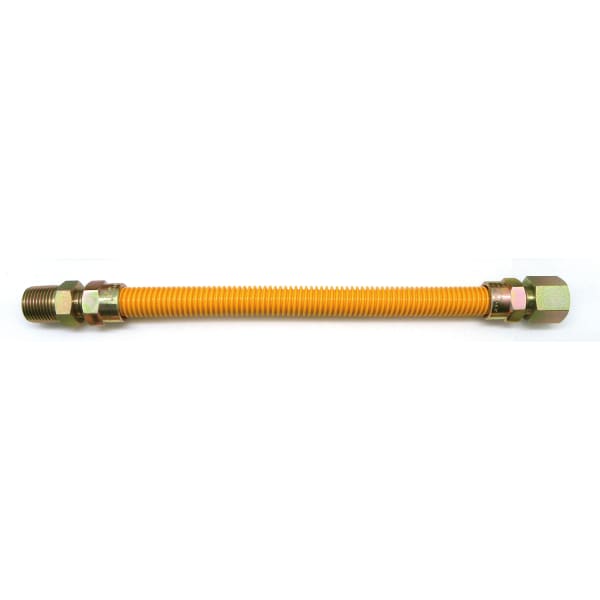 EFGC-038-YE-1011-12 1/2" MIP x FIP - 12" Long Yellow Coated Gas Flex Connector