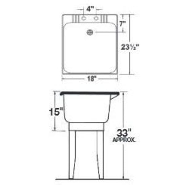 (Drop-In Sink) White, Single Bowl SinksPolypropylene - 18" x 23-1/2" x 33"