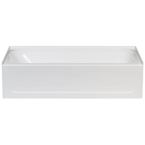 60" x 30" x 15-3/4", 11-3/4" Water Depth, Semi-Gloss White, Molded Fiberglass, 2" Right Hand Drain, Rectangle in Outside, 1-Piece