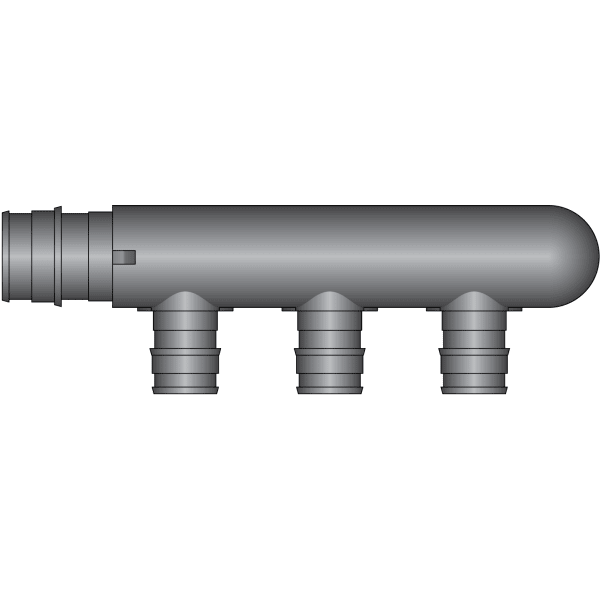 EX13203 3-Port PEX Manifold Tee - 3/4" Expansion Inlet, Closed Outlet - (3) 1/2" Expansion Ports - Composite, Expansion(F1960)