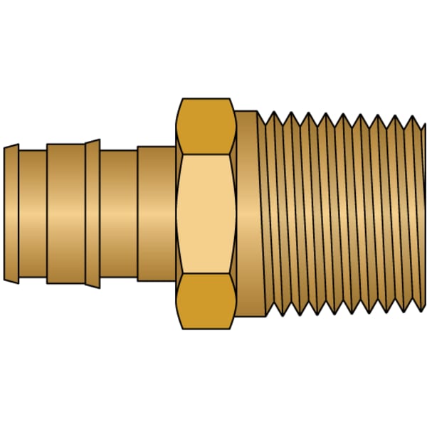EX27505NL 1/2" PEX Male Adapter (Expansion(F1960) x MIP) - Brass