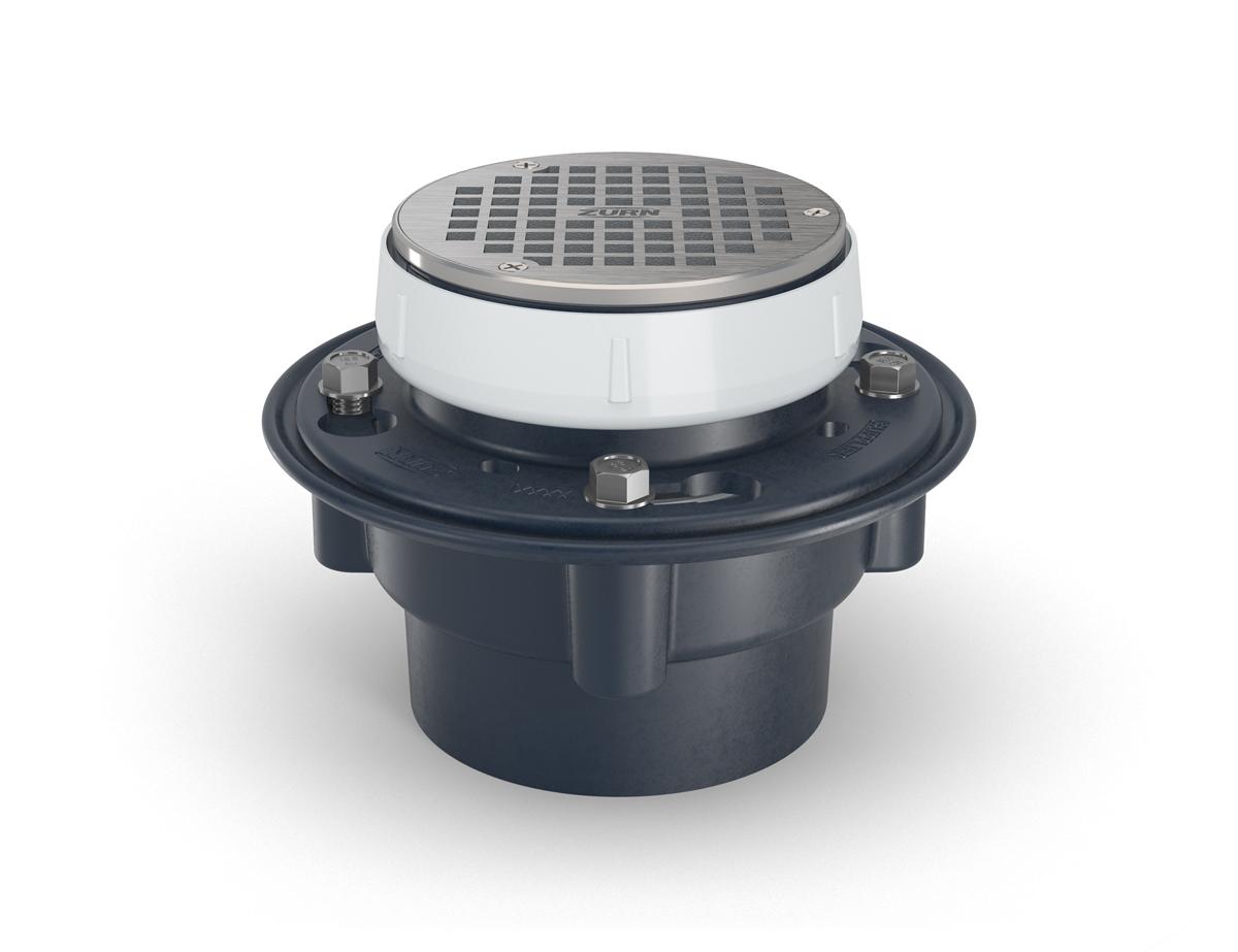 EZ1-PV4 EZ1 PVC Drain, with 5" Round Nickel Bronze Strainer and 4" Solvent Weld Outlet