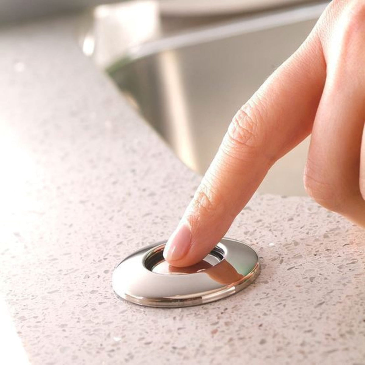 STS-OO-DUAL-OUTLET - SinkTop Switch™ (Air Switch) Chrome/White (Button) - Dual Outlet