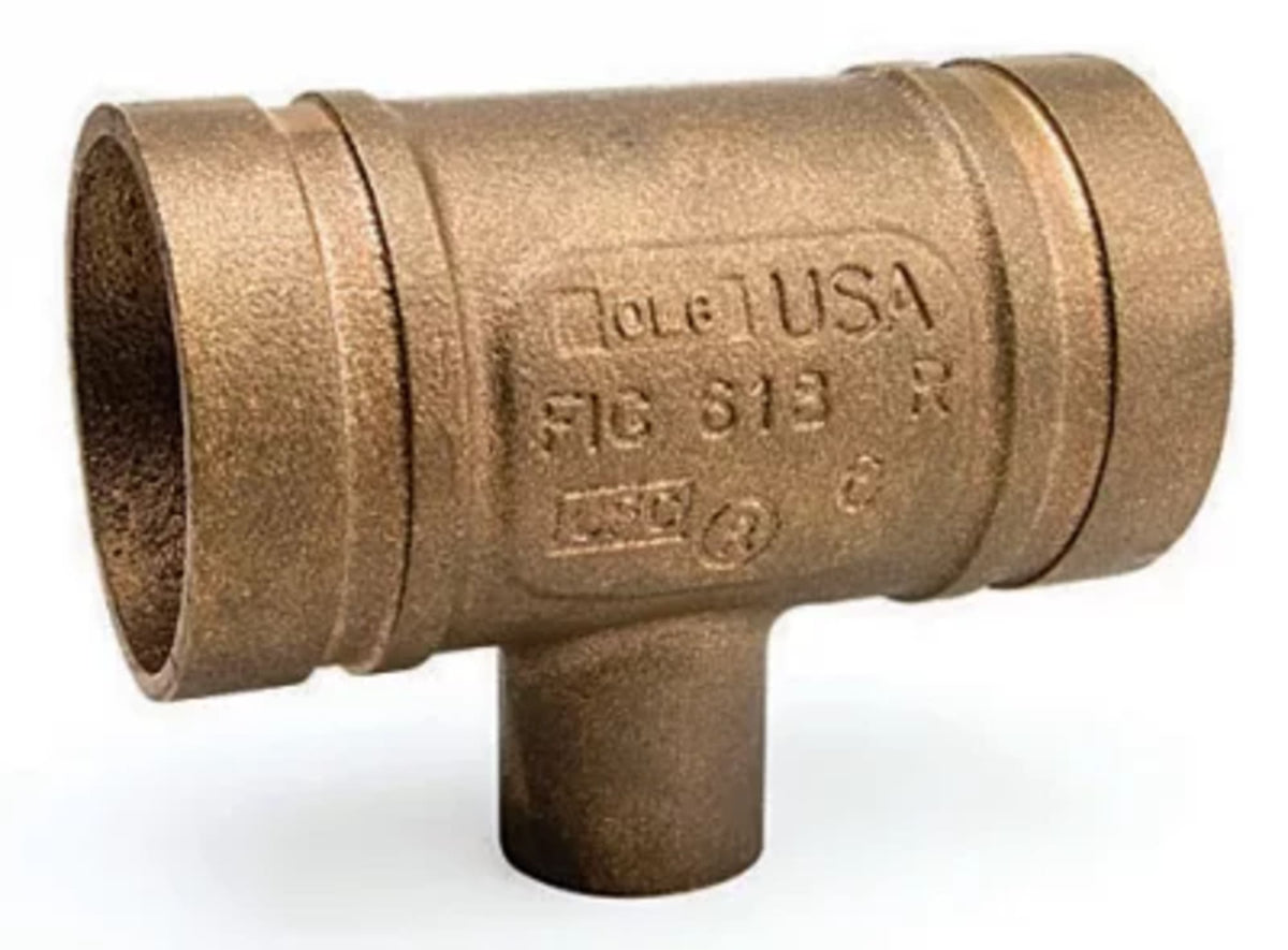 4" x 1" Tee (Reducing) - Copper - GR x GR x GR