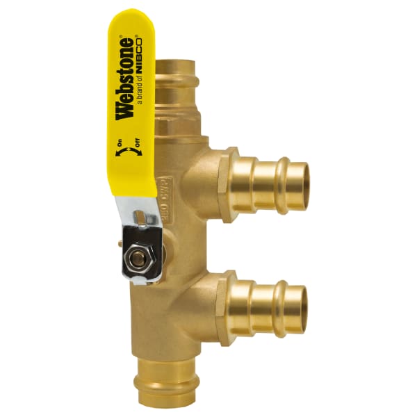 H-88643 1" x 3/4" Press Primary Secondary Loop Purge Tee with Full Port Ball Valves