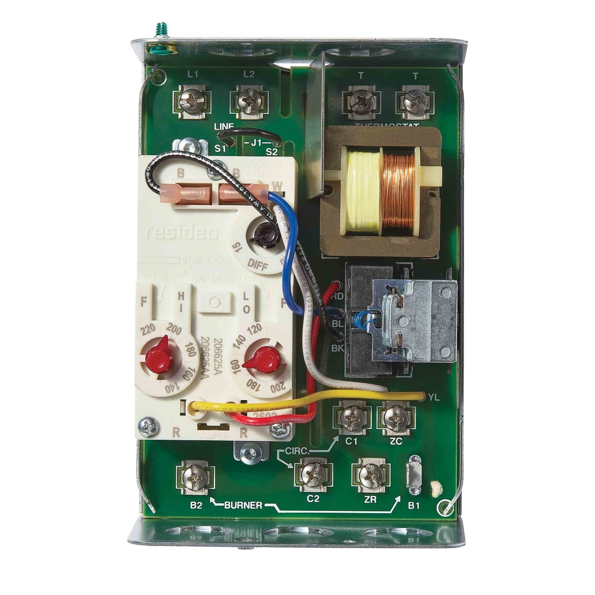 L8124A1015/U Triple Aquastat Relay, 120 VAC, High Limit 130–240°F, Low Limit 110–220°F
