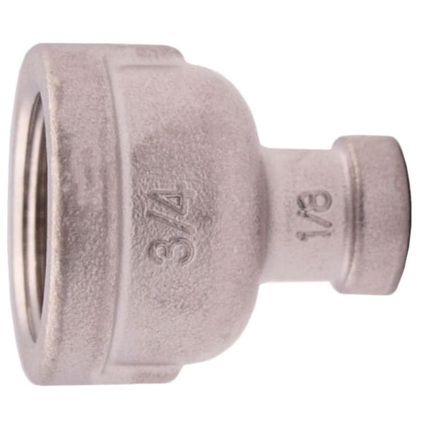 404-383 1-1/2" X 3/4" - 304 Stainless Steel Reducing Coupling - FNPT x FNPT
