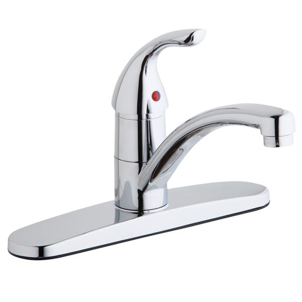 LK1000CR Everyday Three Hole Deck Mount Kitchen Faucet with Lever Handle and Deck Plate/Escutcheon Chrome