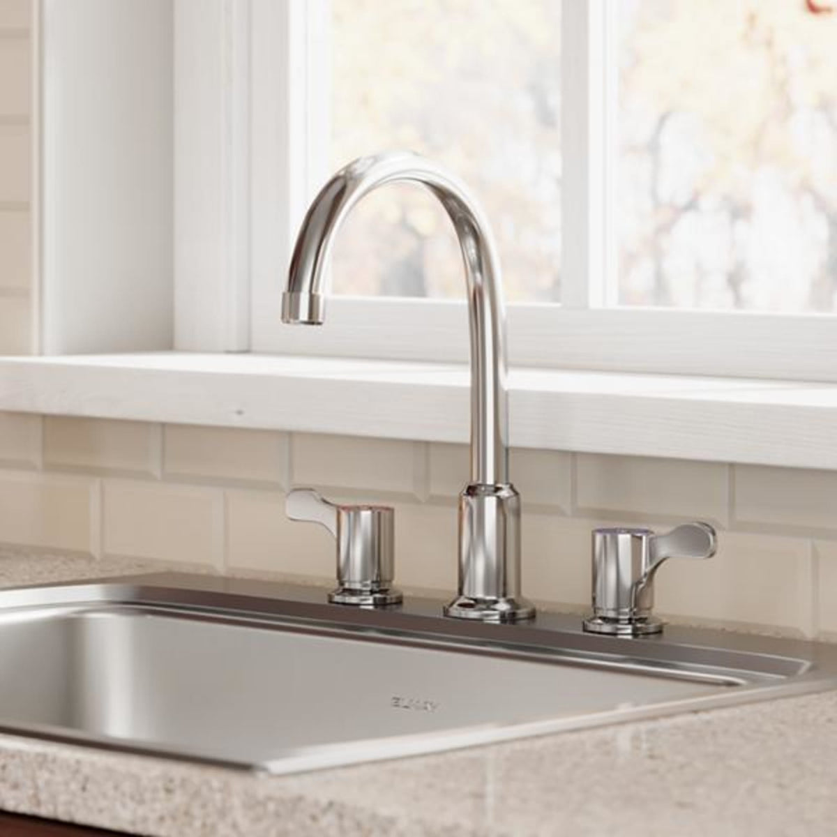 LR25223 Lustertone Classic Stainless Steel 25" x 22" x 8-1/8" 3-Hole Single Bowl Drop-In Sink