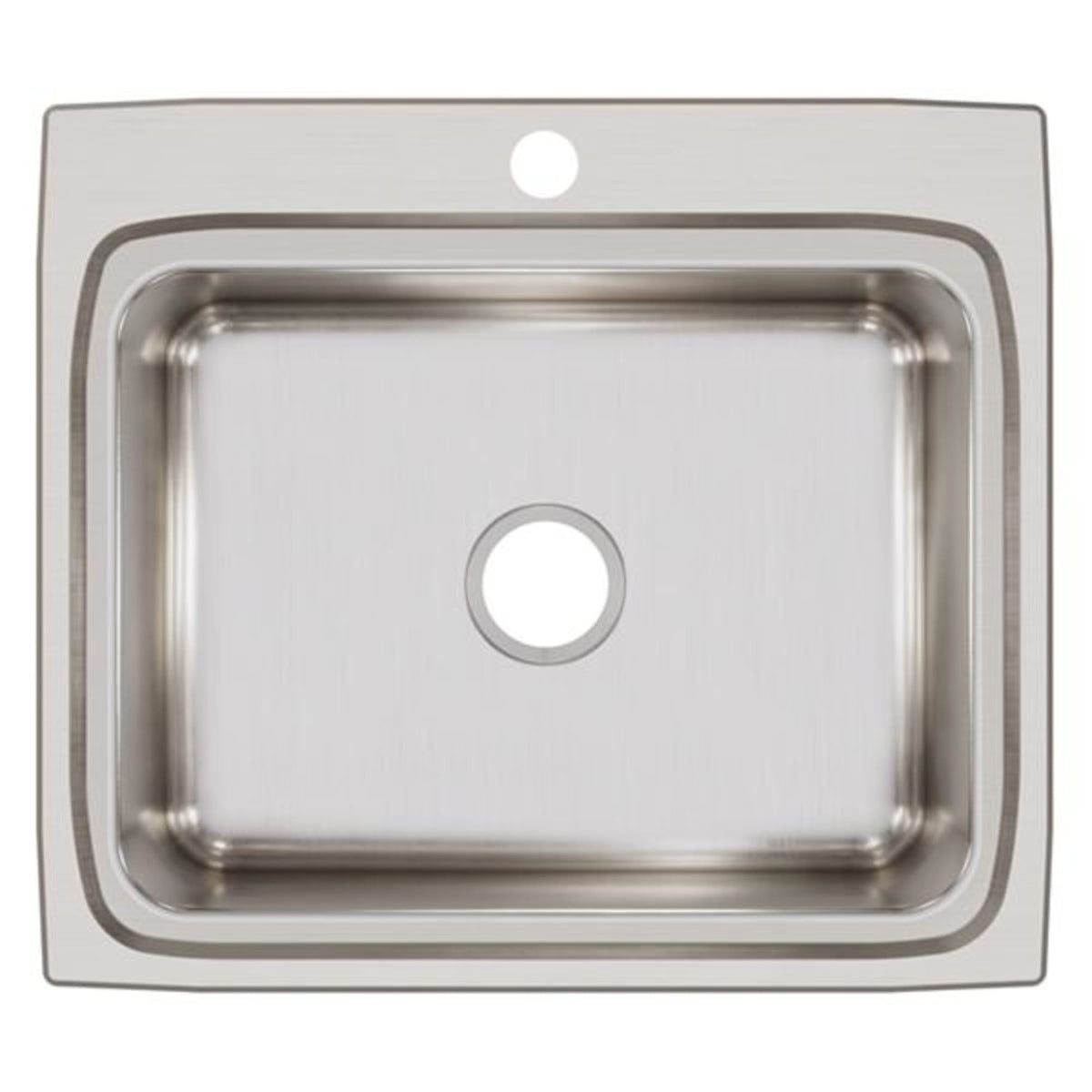 LR25221 Lustertone Classic Stainless Steel 25" x 22" x 8-1/8" 1-Hole Single Bowl Drop-In Sink