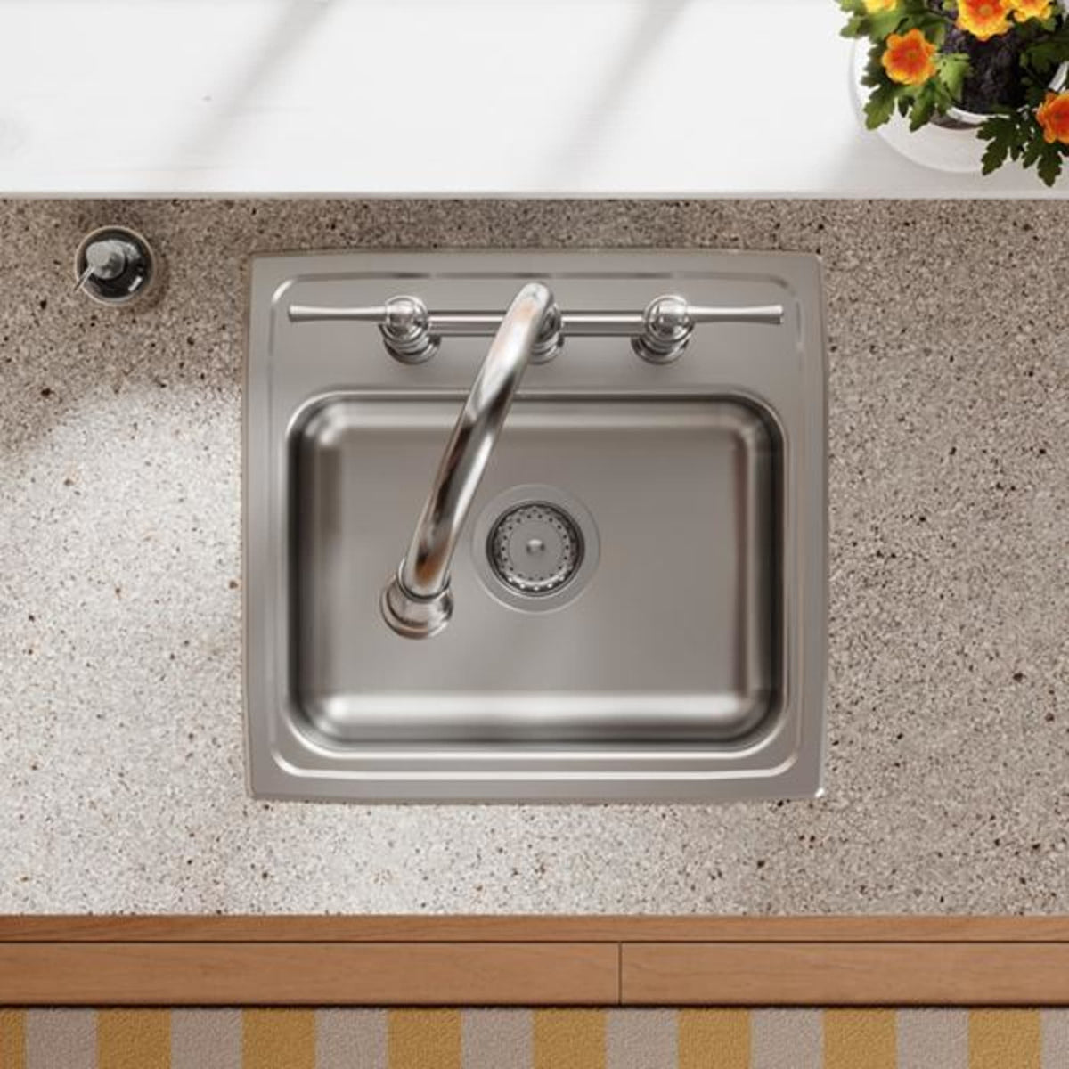 LRAD1918553 Lustertone Classic Stainless Steel 19" x 18" x 5-1/2" 3-Hole Single Bowl Drop-In ADA Sink