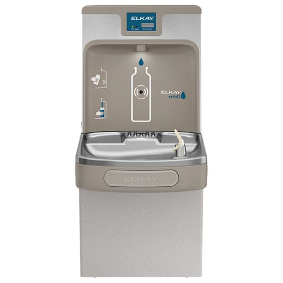 LZS8WSLP Enhanced EZH2O Bottle Filling Station & Single ADA Cooler Filtered Refrigerated Light Gray