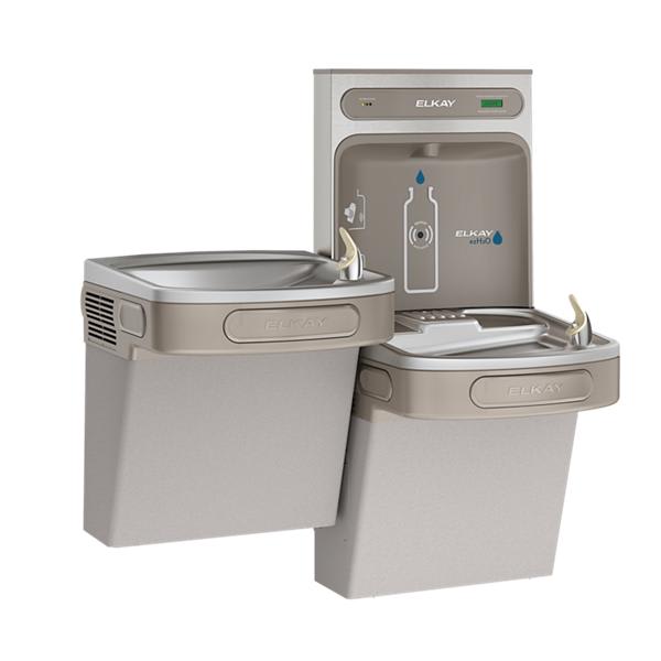 LZSTL8WSLK ezH2O Bottle Filling Station & Versatile Bi-Level ADA Cooler Filtered Refrigerated Light Gray