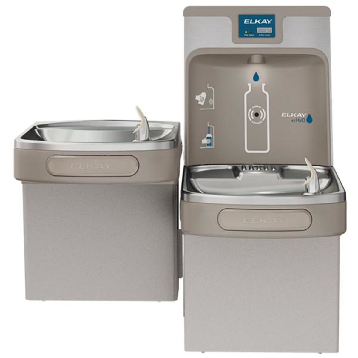 LZSTL8WSLP Enhanced ezH2O Bottle Filling Station & Versatile Bi-Level ADA Cooler Filtered Refrigerated Light Gray
