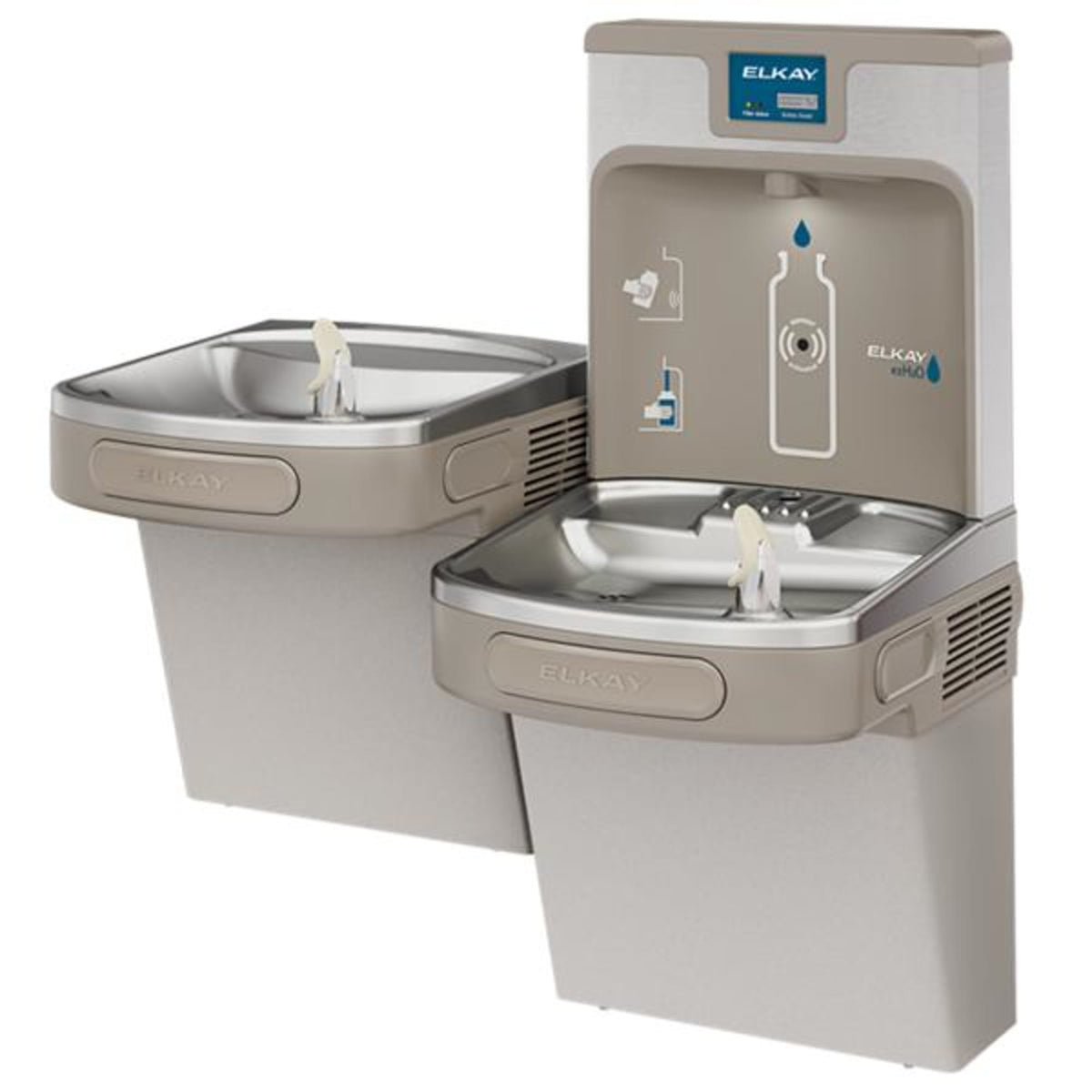 LZSTL8WSLP Enhanced ezH2O Bottle Filling Station & Versatile Bi-Level ADA Cooler Filtered Refrigerated Light Gray