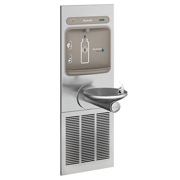 LZWS-LRPBM8K ezH2O Bottle Filling Station with Integral SwirlFlo Fountain Refrigerated Filtered Refrigerated Stainless
