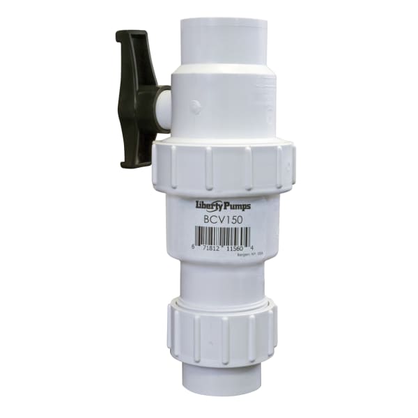 BCV150 Ball / Check Valve, 1-1/2" HD, PVC with Union