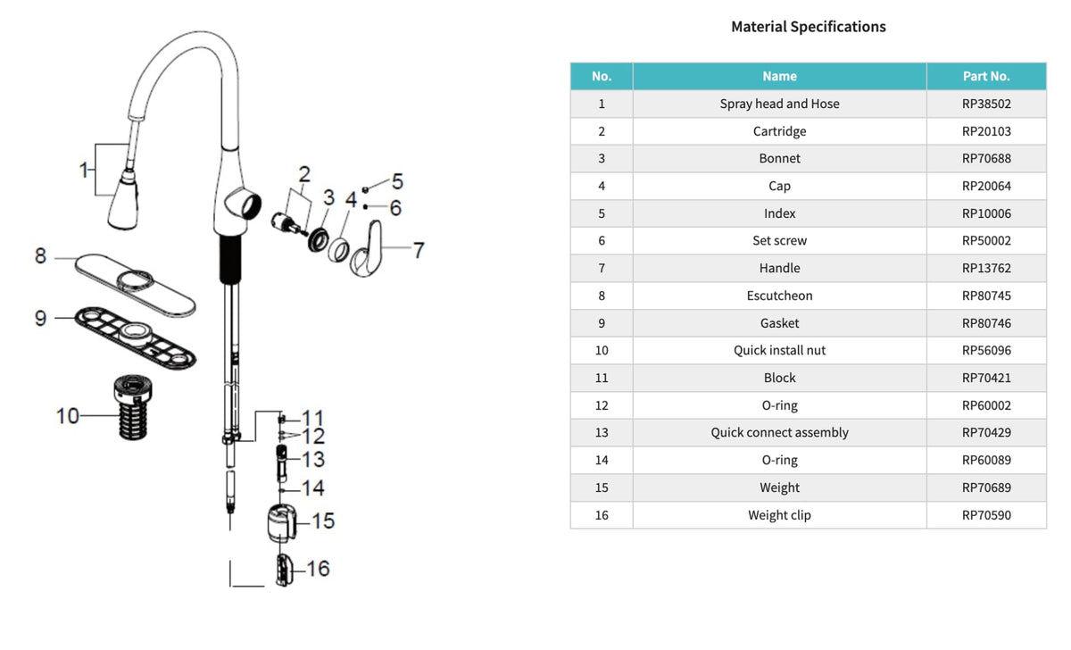 LV-151SS Single Handle Pull-Down Kitchen Faucet - Stainless Steel