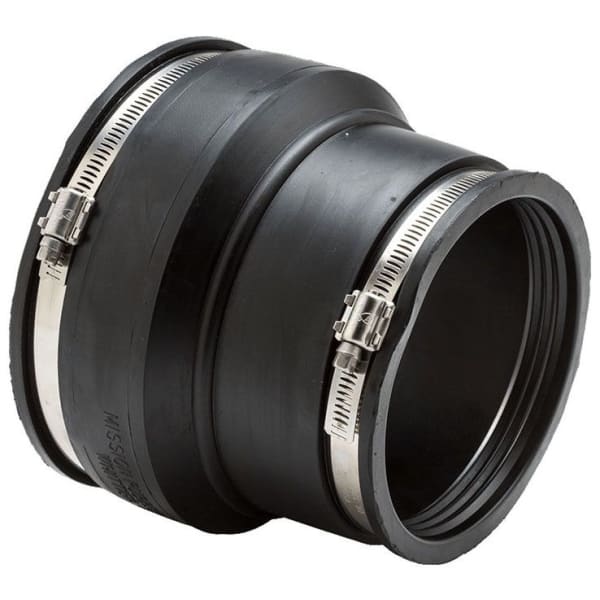 MR02-44 4" Clay to 4" Cast Iron/Plastic Unshielded Rubber Coupling 1404219