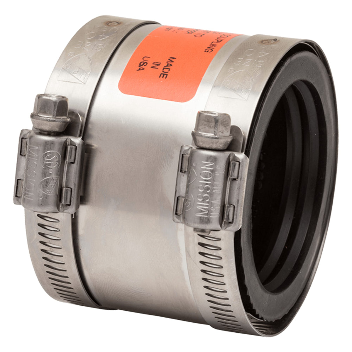 CK-1125 1-1/2" Cast Iron/Plastic/Steel to 1-1/4" Copper or 1" Plastic/Steel Shielded Rubber Transition Coupling 0801522