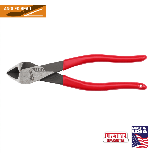 MT508A 8" Angled Head Diagonal Dipped Grip Cutting Pliers (USA)