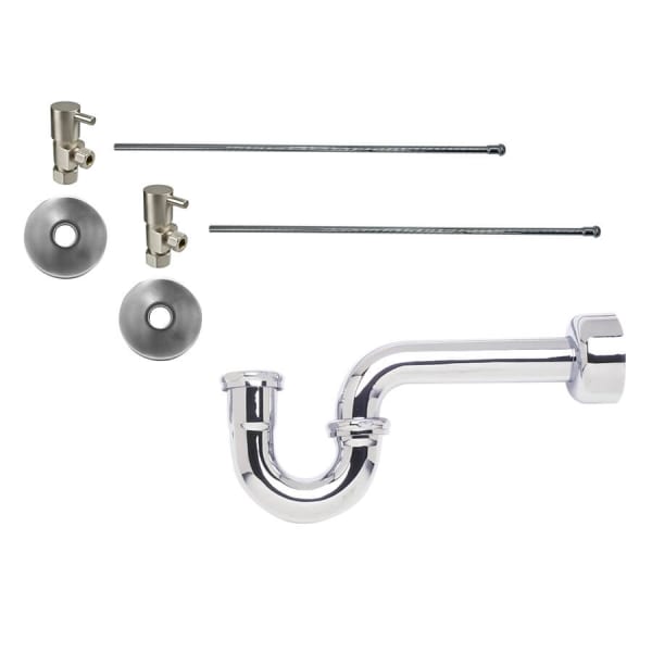 MT7100-NL/CPB Lavatory Supply Kit, Contemporary Lever Handle, 1/4 Turn Ceramic Disc Valve MT5003L-NL, Angle Stop, P-Trap