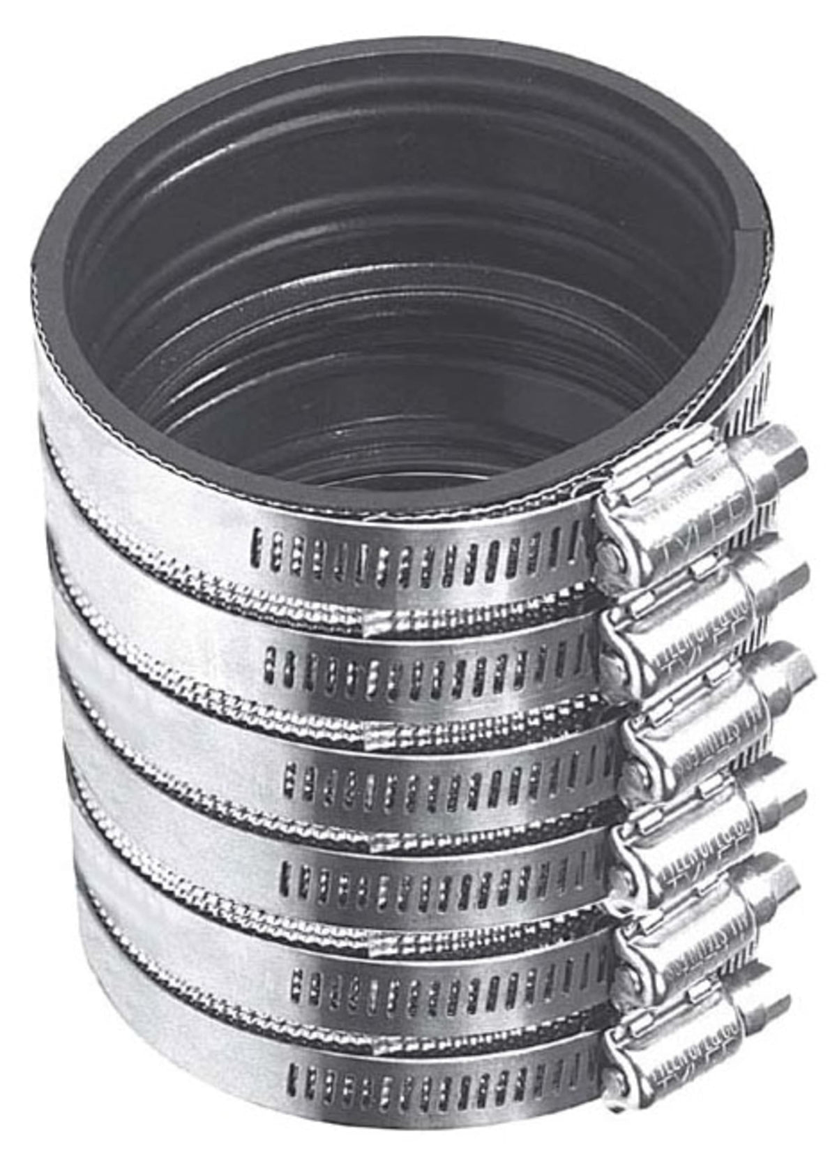 006213 2" x 1-1/2", NH x NH, 1500 PSI Tensile Strength, 300 Stainless Steel Band/Screw Housing/Shield, Reducing, Coupling