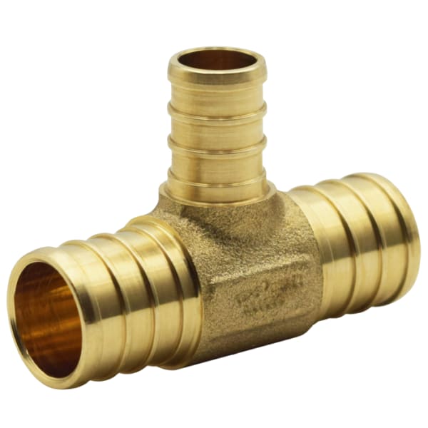 460-212NL 3/4" x 3/4" x 1/2" PEX Reducing Tee (Crimp(F1807)) - Brass