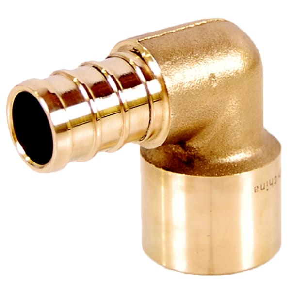 460-137NL 3/4" PEX 90° Elbow (Crimp(F1807)) - Brass