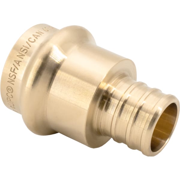 450-855P 1" PEX Press Adapter (Crimp(F1807) x Press) - Brass