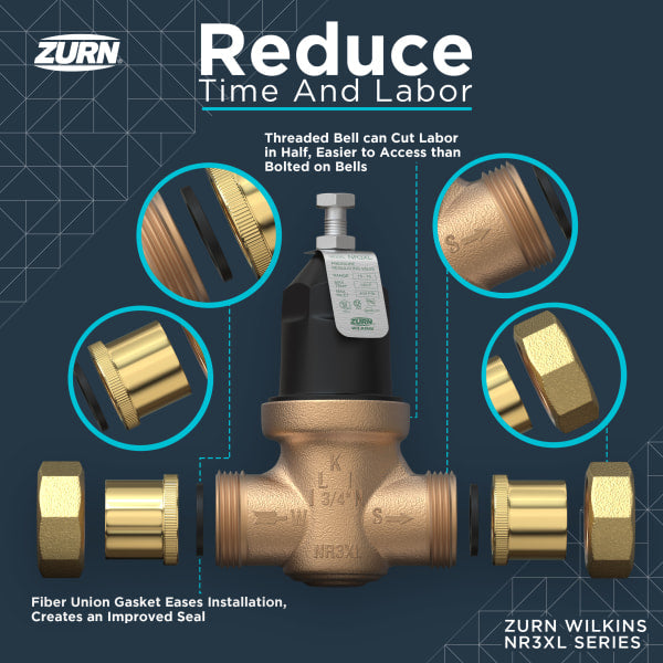 1-NR3XL 1 in. NR3XL Pressure Reducing Valve, Single Union FNPT Connection