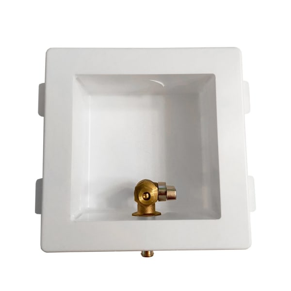 OB-801-LL Plastic Ice Maker Box - White, 1/2" COPPER SWEAT x 1/4" Compression