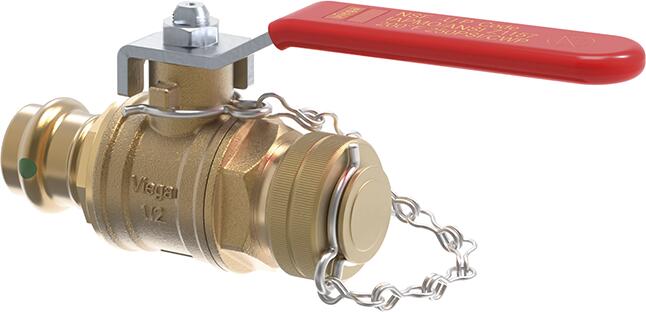 24095 3/4" x 3/4", ProPress x Garden Hose, 200 PSI, 250 CWP, Brass, Lever Handle, Full Port, Ball Valve