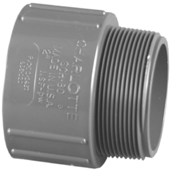 PVC-08109-1800 2-1/2" PVC SCH80 Male Adapter - Socket x MPT