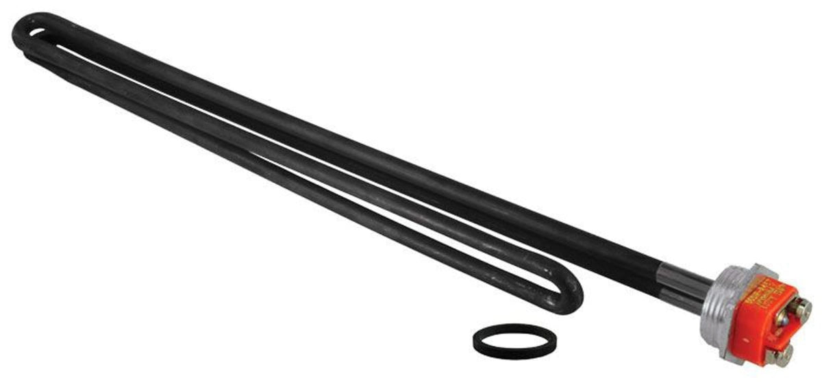 0.32" x 15.56", 1" Nominal, 1-9/32" NPSM, 1-1/2" Hex Head, 208/240 V, 3380/4500 W, 12.8 Ohm Cold Resistance, Stainless Steel/Incoloy Outer